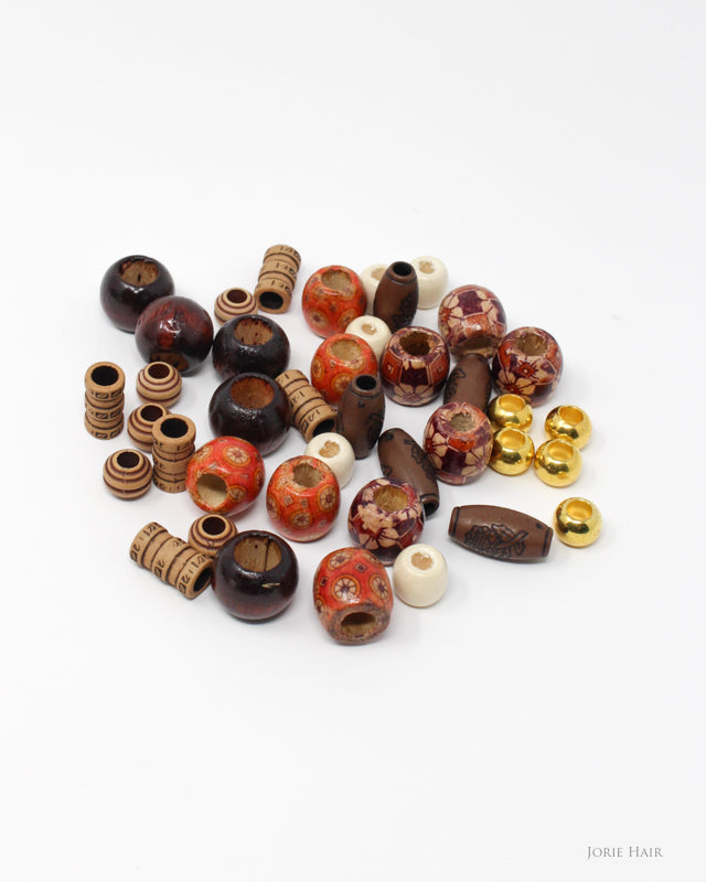 hair beads wooden beads assorted