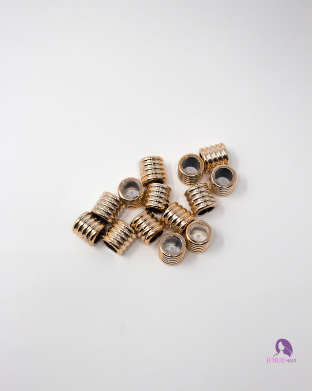 gold beads cylinder textured