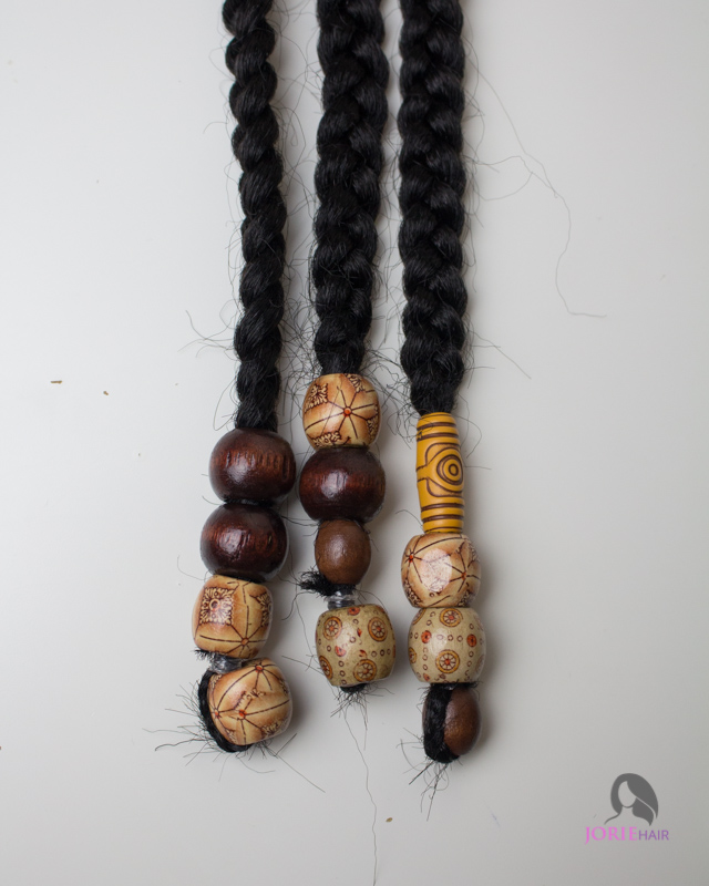 brown hair beads - braids and beads