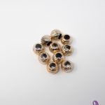 gold textured round beads