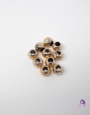 gold textured round beads
