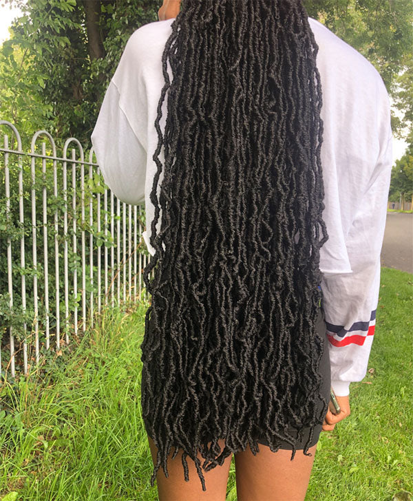 the TRICK to installing THICK butterfly crochet faux locs on